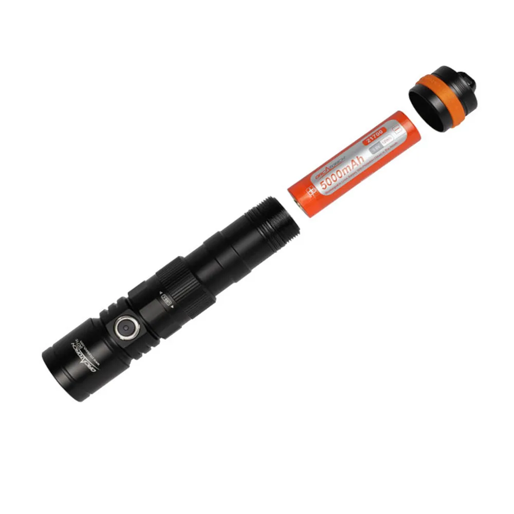 ORCATORCH DC710 Dive Light Underwater Lantern Professional Diving Flashlight Powerful LED Diving Torch Powered by 21700 Battery