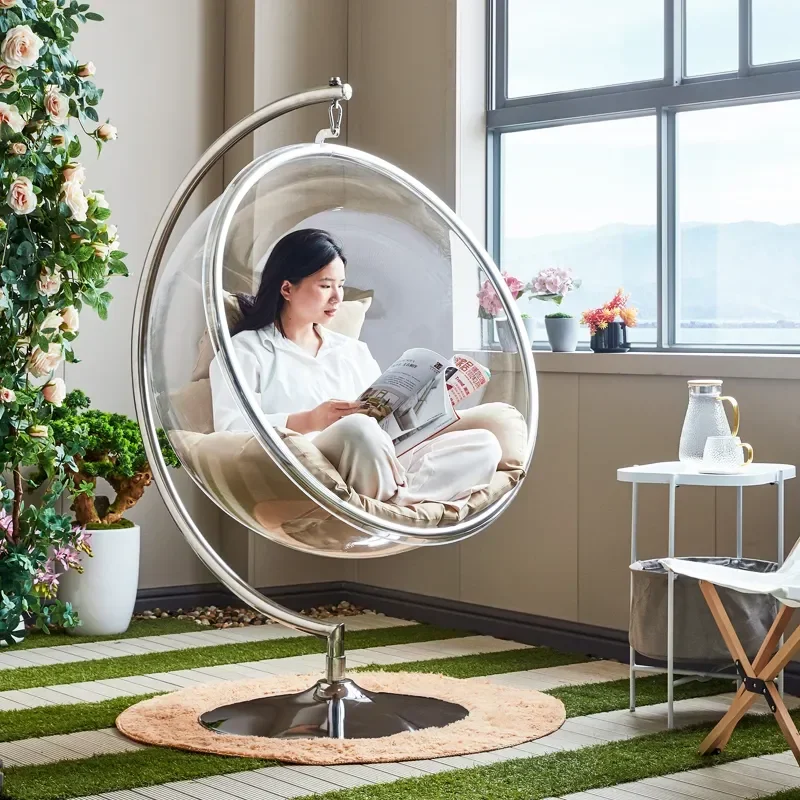 

Hemisphere Space Indoor Swing Chair Transparent Bubble Glass Ball Hanging Chair Dormitory Hanging Basket Home Balcony Cradle