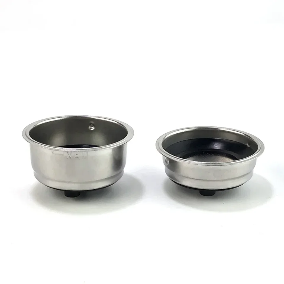 Panier filtre à café en acier inoxydable, double tasse à café, 51 mm, panier filtre poreux non pressurisé à paroi unique pour machine à café porte-filtre (double tasse