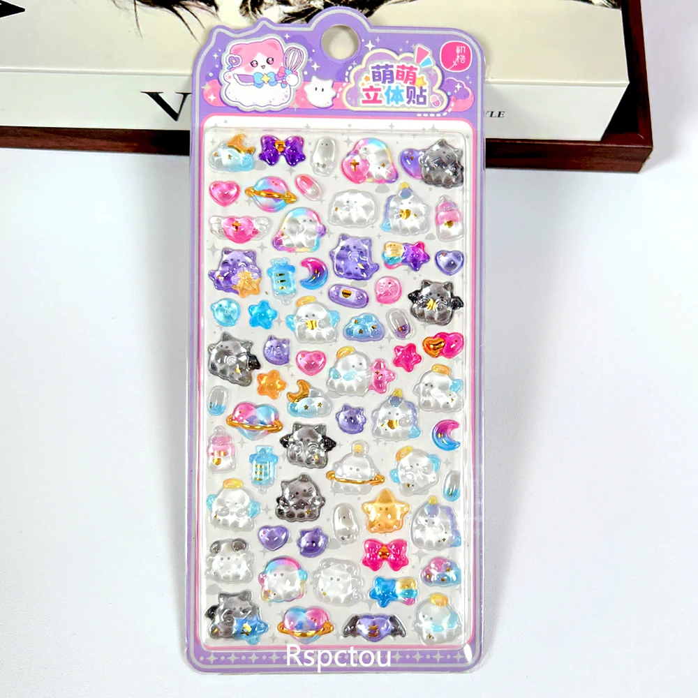 4 قطع ملصقات كرتونية مضحكة على شكل حيوانات ثلاثية الأبعاد، ملصقات لطيفة للألبومات، أدوات مكتبية إبداعية، ملصقات زخرفية جمالية