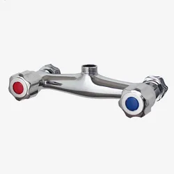 Chrome Bathroom Shower Mixer Tap Valve Copper Hot And Cold Water Double-control Twin Outlet Faucet Accessories