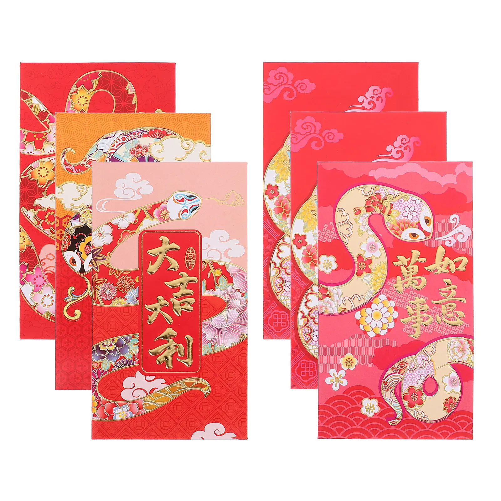 

30Pcs Chinese Red Envelopes Snake Zodiac Theme Cartoon Lucky Money Envelopes for Lunar New Year Spring Festival Wedding Cash