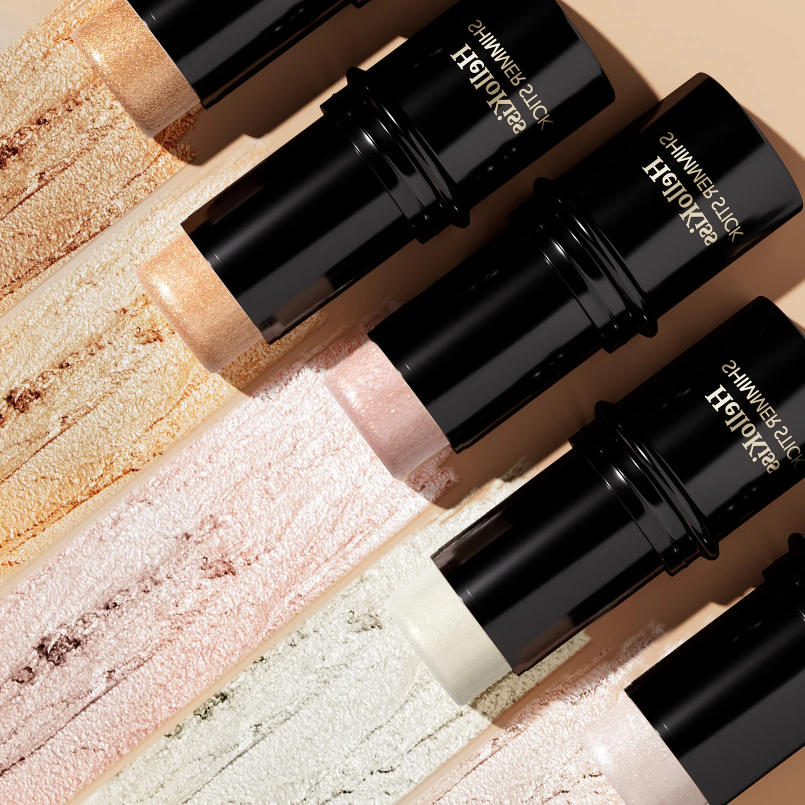 15 色防水シマーフェイスブロンザーハイライターグリッターコレクター輪郭イルミネータースティッククリーミーブラッシュメイクアップ化粧品