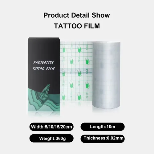 Imagen 2 del producto EMALLA-Película de cuidado posterior para tatuajes, película protectora impermeable y transpirable para tatuajes, vendaje de reparación de tatuajes para curar la piel, 5/10/15/20CM