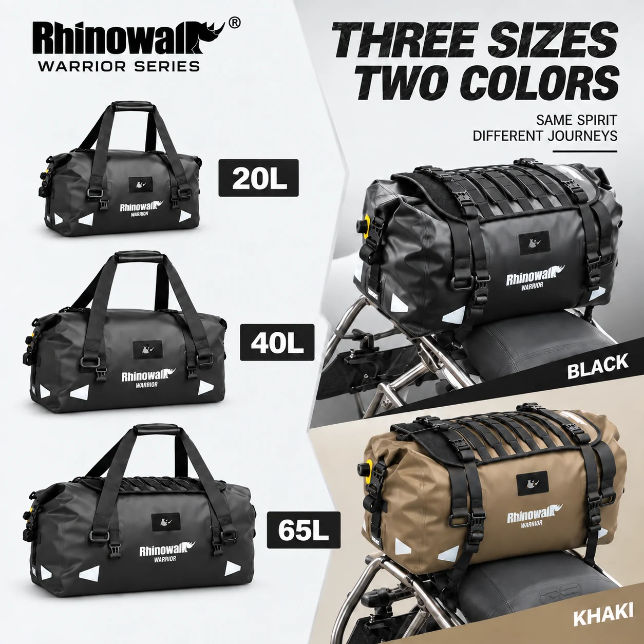 Rhinowalk Waterproof Motor Pannier Saddle Top Box Travel Luggage Durable Outdoor Storage Solution for Bikers