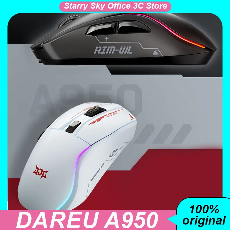 

Dareu A950 Wireless Mouse Bluetooth 3mode Aim-Wl Exclusive Sensor Ergonomics Lightweight Rgb Gaming Mouse Magnetic Charging Base