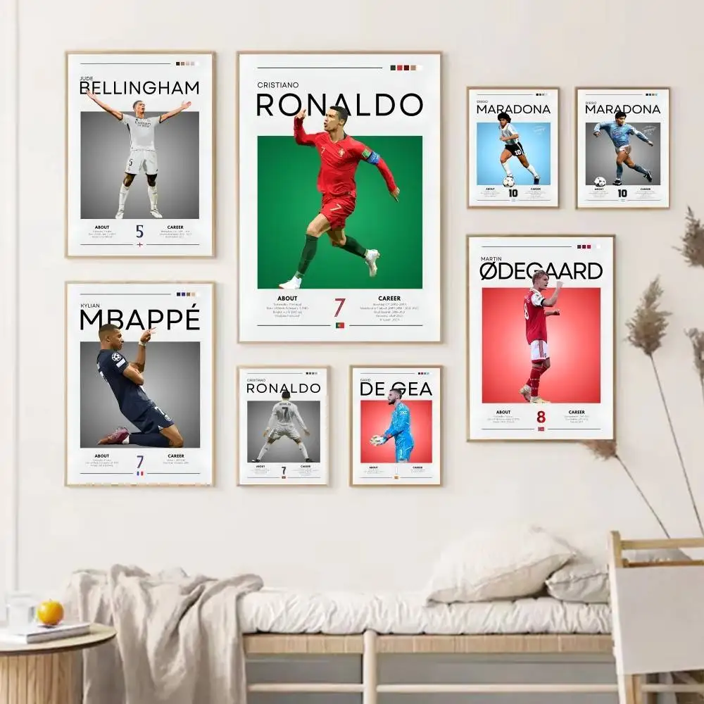 Berühmte Fußballsport Berühmtheit HD Kunst klebrige Wand wasserdicht Zuhause Wohnzimmer Schlafzimmer Bar ästhetische Dekoration