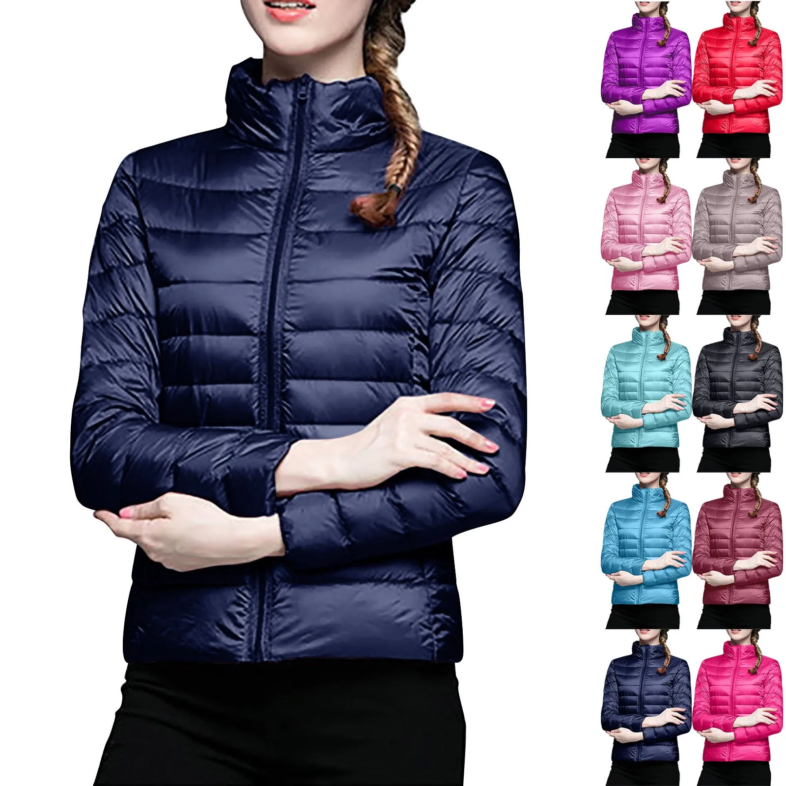 Women Warm Lightweight Jacket Windproof Winter Coat With Recycled Insulation Winter Slim Short Hooded Warm White Duck Down Coat