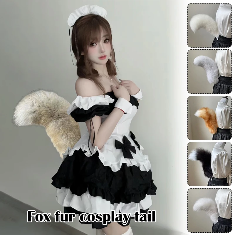 New Fox Fur Tail Waist Plushly Animals Fox Tail Cosplay Props Adjustable Belt Anime Accessories Artificial Fur Tail Costume