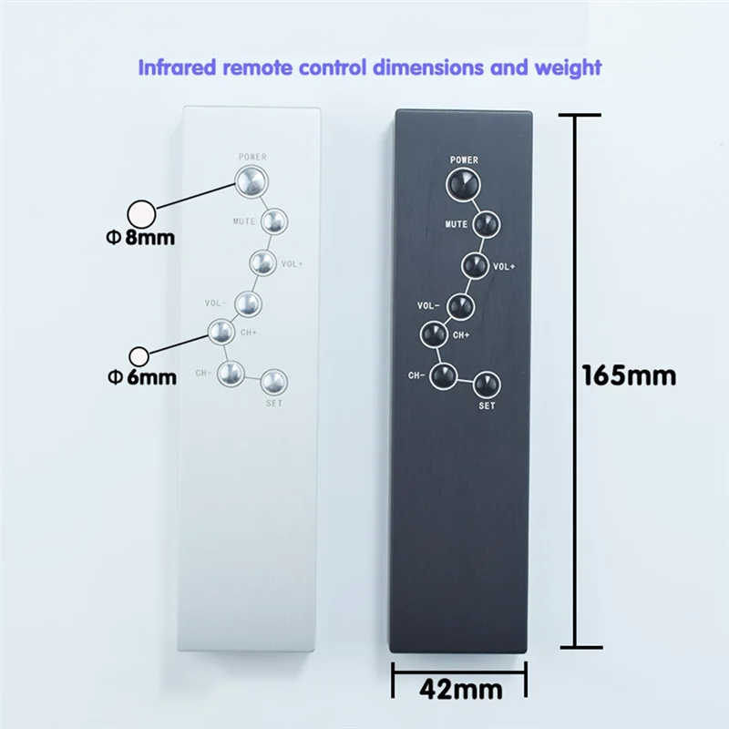 A23K-All-Aluminum Infrared Signal 7-Key Remote Control for Hifi Audio CD Preamplifier TV Set-Top Box(D)