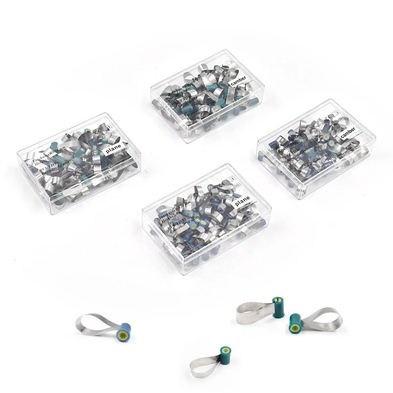 

50Pcs/Box Lab Matrix Bands Steel Double-Side Contoured Anatomically Shaped Matrix Bands Knob Type for Lab 0.03mm/0.038mm