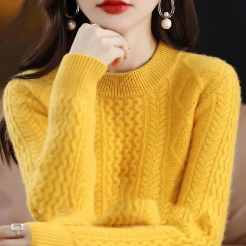 Korean Women Loose Pullover Sweater 2024 Female Large Size 4XL Jumper Knitwear Spring Autumn Ladies Round Neck Long Sleeves Knit