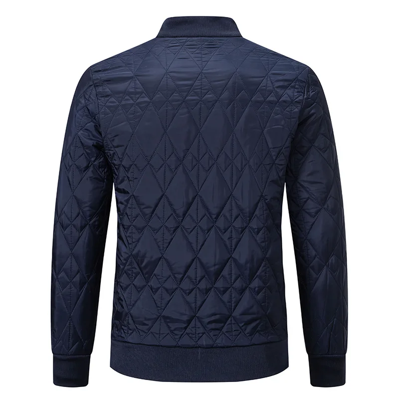 Chaqueta de algodón de Color sólido para hombre, Chaqueta de algodón con cuello levantado adelgazante informal a la moda, ropa de calle para hombre 2024