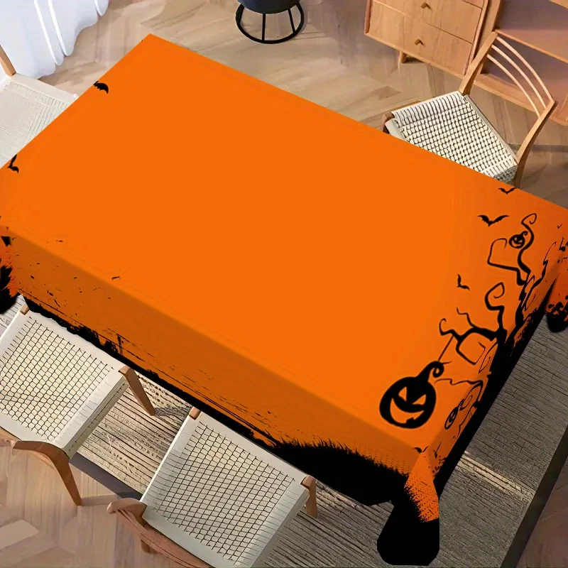One rectangular tablecloth with Halloween-themed pattern, suitable for both indoor and outdoor use in daily home settings.