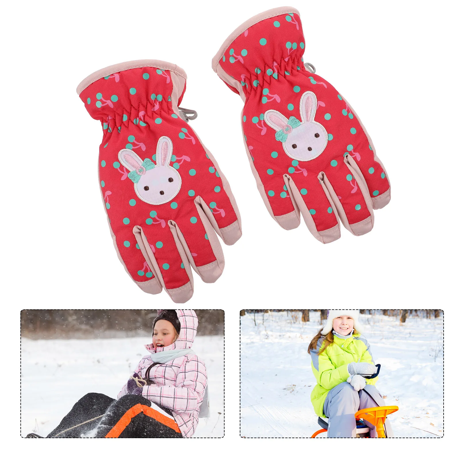 

1Pair Windproof Warm Winter Ski Gloves Adjustable Non-Slip Snow Mittens Water Resistant Gloves Ski Glove