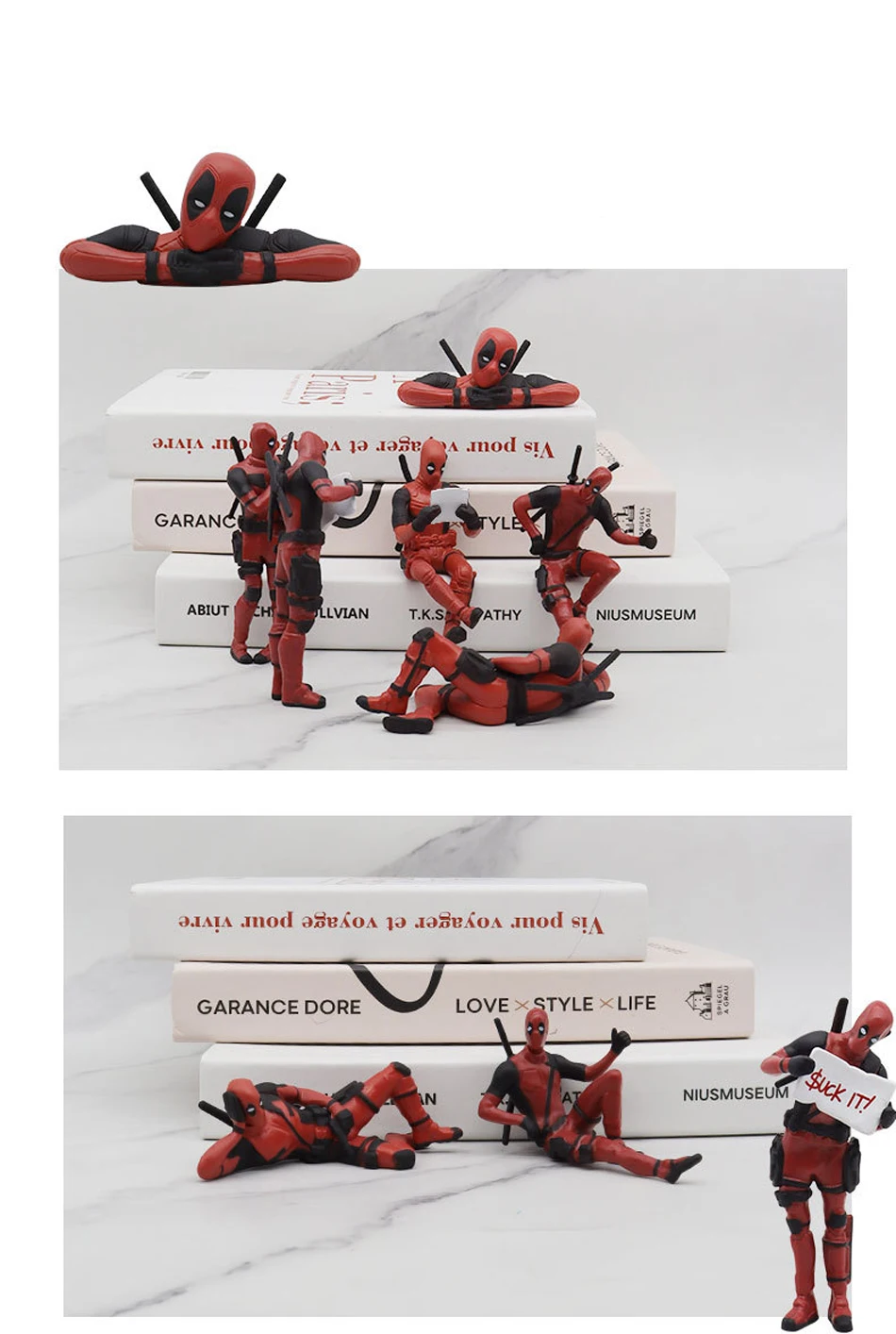 Deadpool Action Figure Sitting Posture Model Anime X-Men Mini Doll Decoration Pvc Collection Figurine Desk Car Toys 7cm 2 Styles