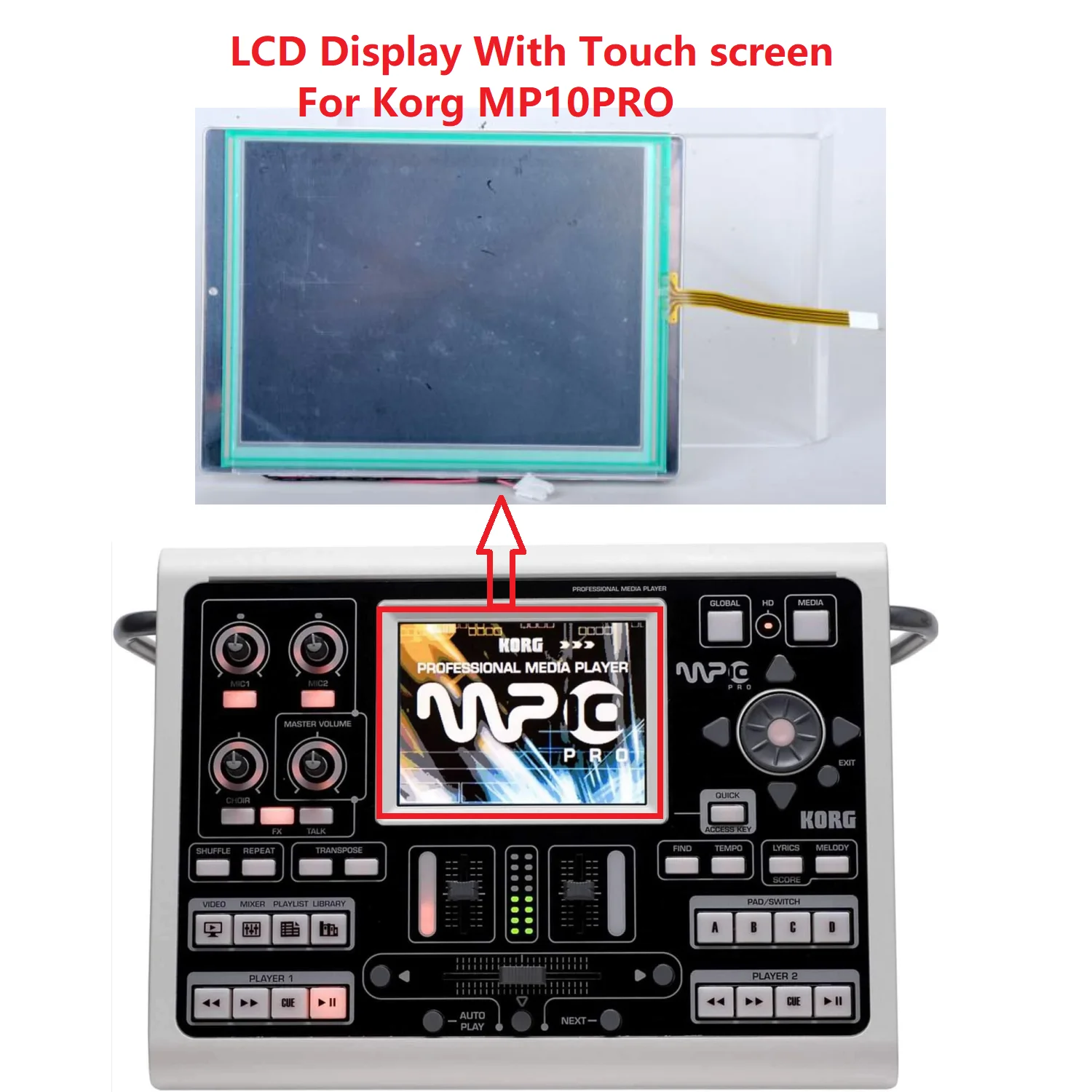 LCD For Korg MP10PRO Display With Touch Screen Digitizer glass Sensor Replacement