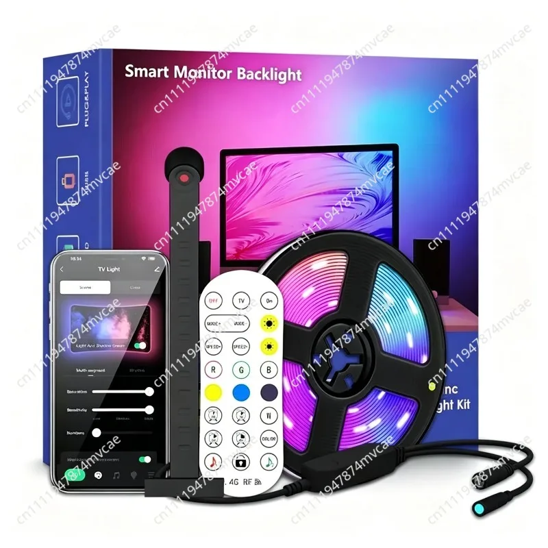 4M 120LED RGB Atmosphere Light Computer Monitor Background Synchronization Screen Chasing Light TV Light Strip For 55-75inch TV