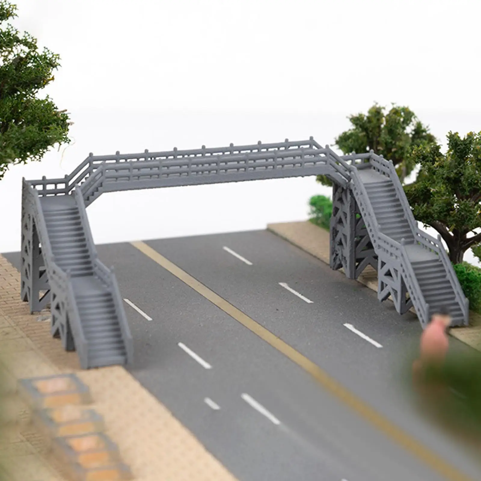 1/87 Scale DIY รถไฟ Footbridge ตารางทรายอาคารชุดเค้าโครงอุปกรณ์เสริม