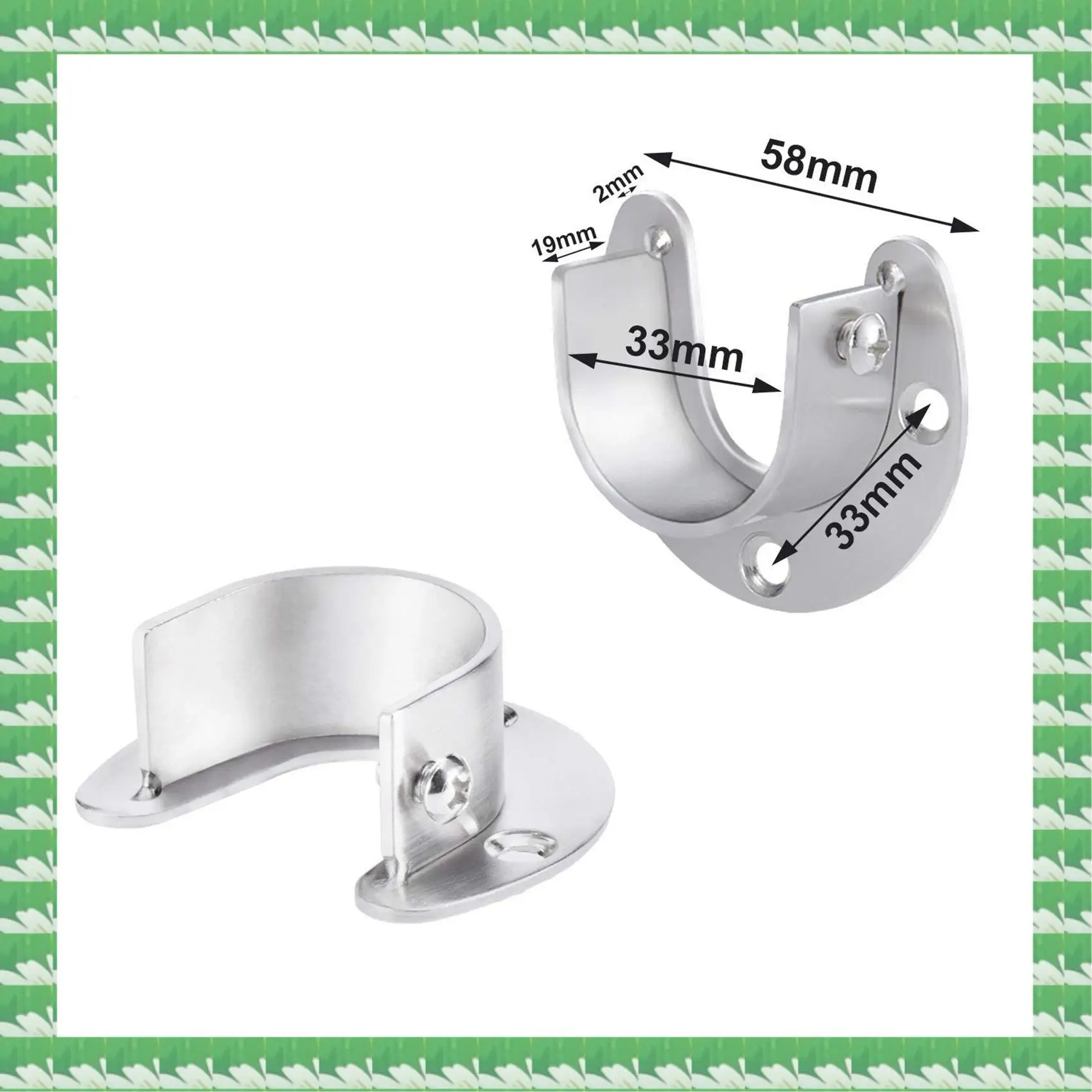 

ONCE 8 Packs Heavy Duty Stainless Steel Closet Rod End Supports Closet Pole Sockets Flange Rod Holder With Screws