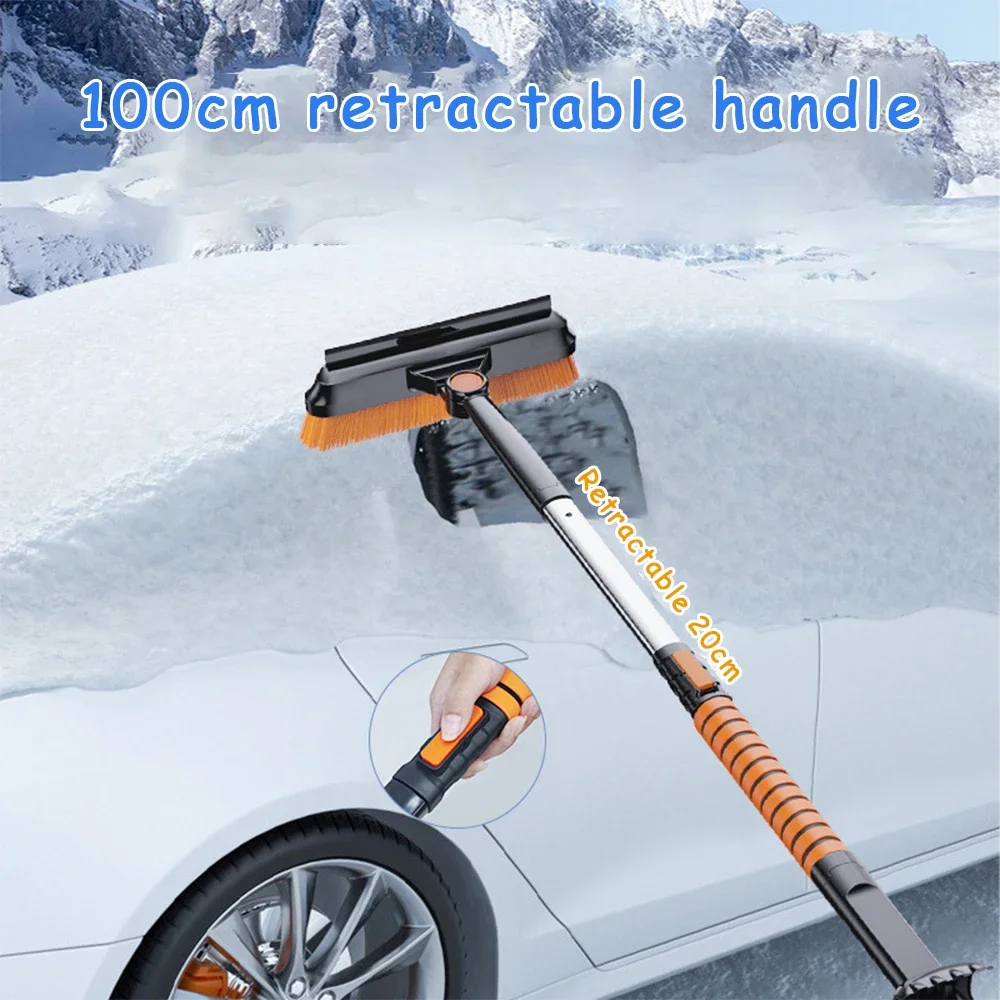 Car Winter Ice Remover Brush Shovel Set Retractable Design for Easy One-Step Ice & Snow Cleaning