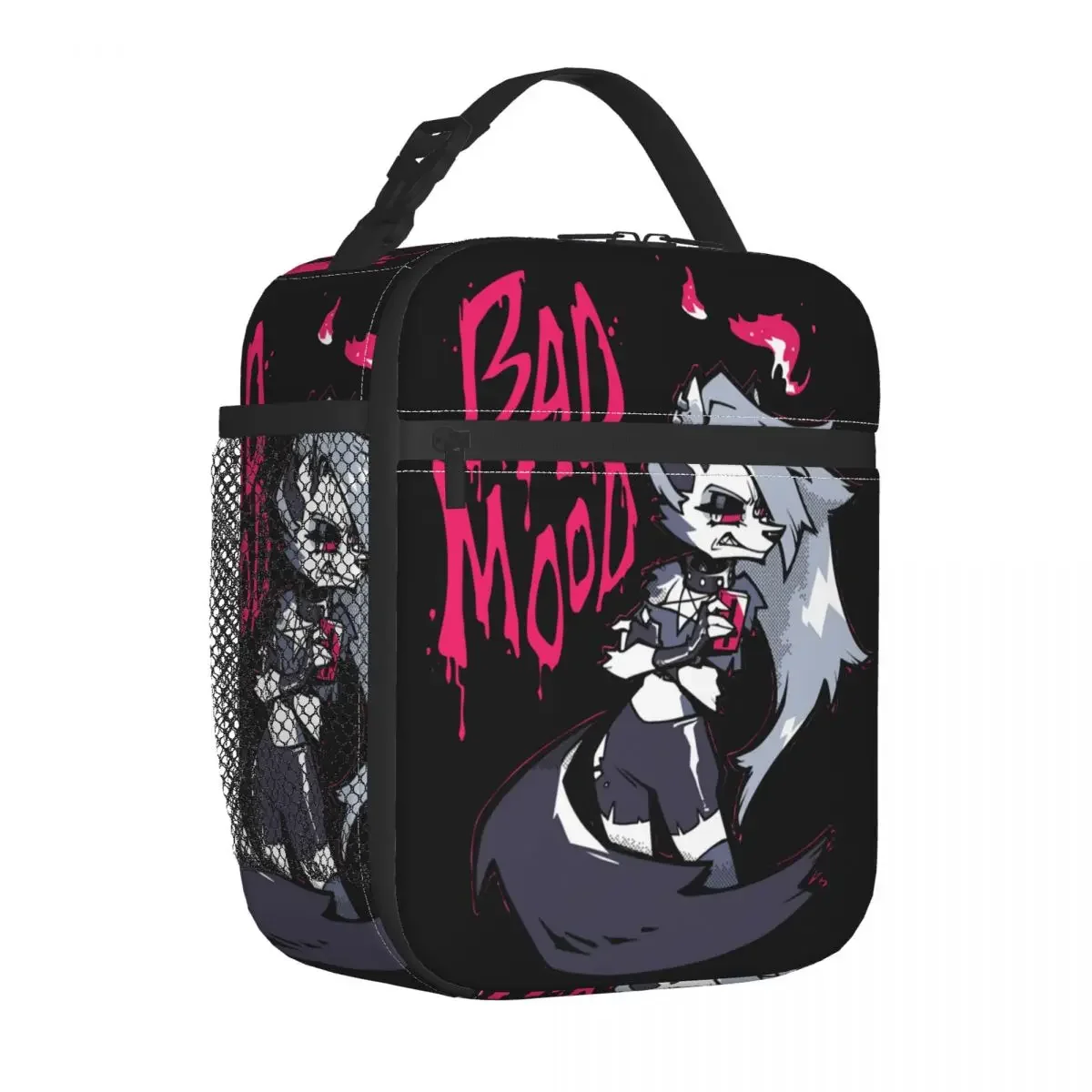 

Loona Bad Mood Insulated Lunch Bag Cooler Bag Meal Container Helluva Boss Anime Portable Lunch Box Tote Food Storage Bags School