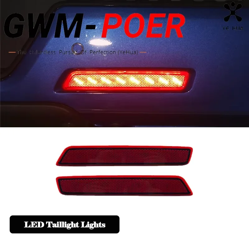 

For Great Wall Poer GWM Poer 2019-2023 Pickup 2pcs Rear Bumper LED Taillight Light Cars Tuning Replacement Parts Accessories
