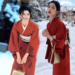 Japanese Traditional Kimono Cardigan Women Dress Bath Robe Yukata Geisha Cosplay Clothing Asian Performance Photoshooting