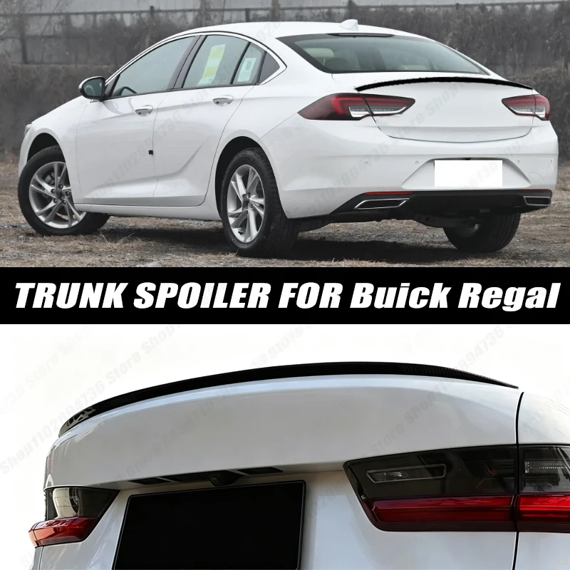 120CM Glossy Black Soft Rubber Universal Rear Trunk Spoiler 5D Carbon Look Tail Wing Fit For Buick Regal Car Accessories