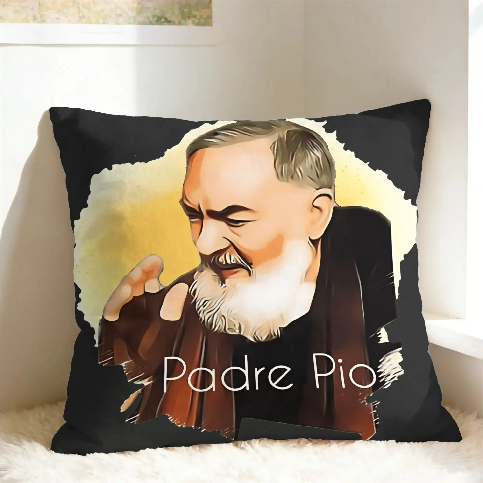 Padre Pio Of Pietrelcina Pillow Case Stay With Me Custom Pillow Cover Funny Pillowcases For Sofa Home Decor