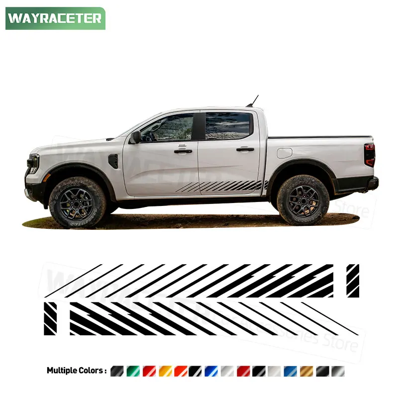 

Edition Stromtrak PHEV Side Stripes Sticker Carbon Fiber Vinyl Decal For Ford Ranger 2025 Wildtrak 4X4 Off Road 2024 2026 Raptor