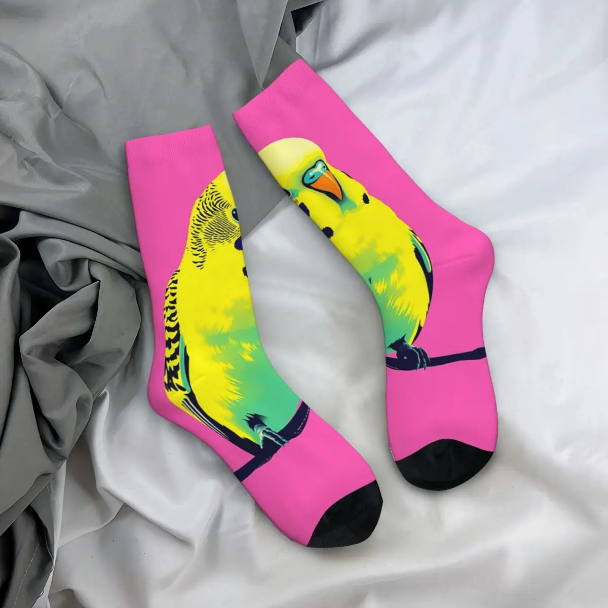 

Носки на все сезоны с принтом поп-арт в стиле папуг, попугаев и волнистых попугайчиков, забавные длинные носки для мужчин и женщин, подарки на День святого Валентина