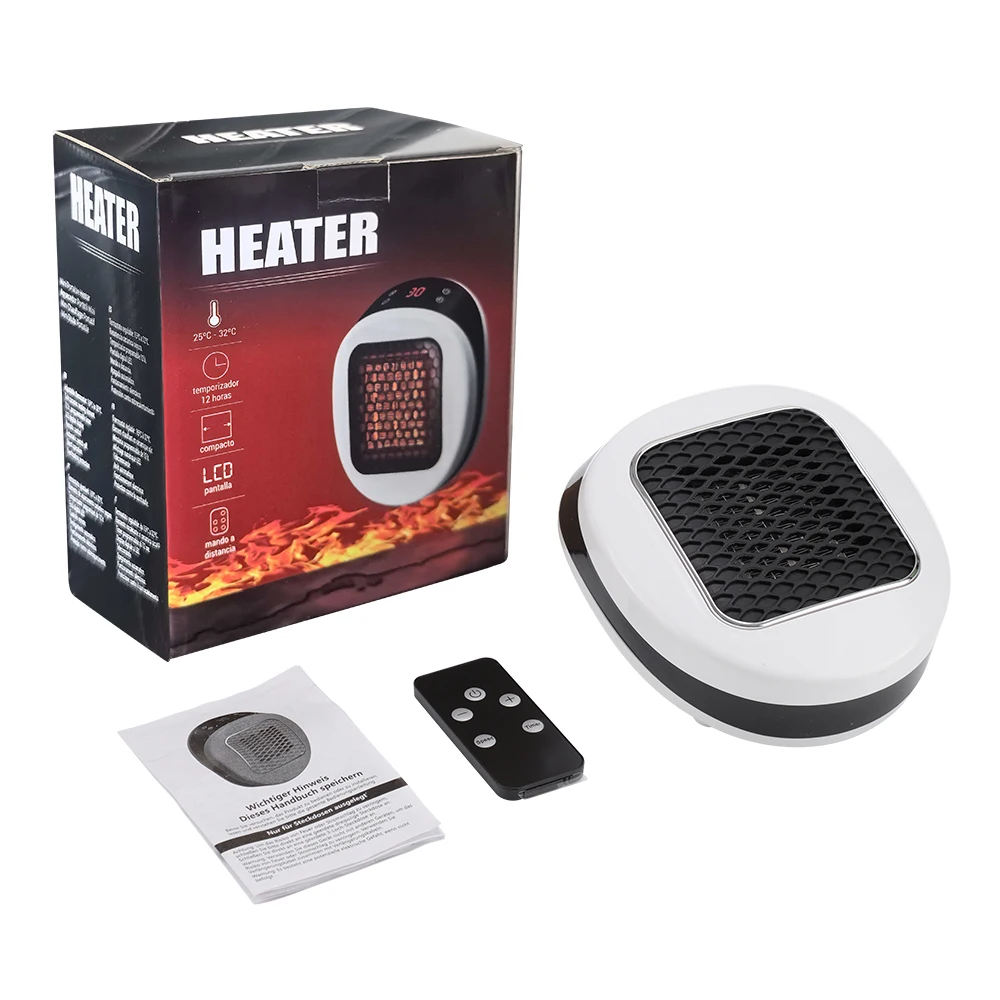 

Wall Outlet Portable Electric Heater Fast Warm Air Blower Remote Control Home Room Winter Warmer Appliance