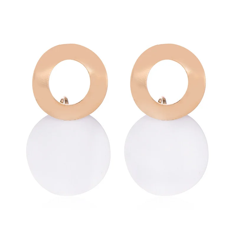 Korean Fashion Geometric Earrings Simple Round Pendant Earrings Irregular Personality Eardrop For Women Ear Ornaments