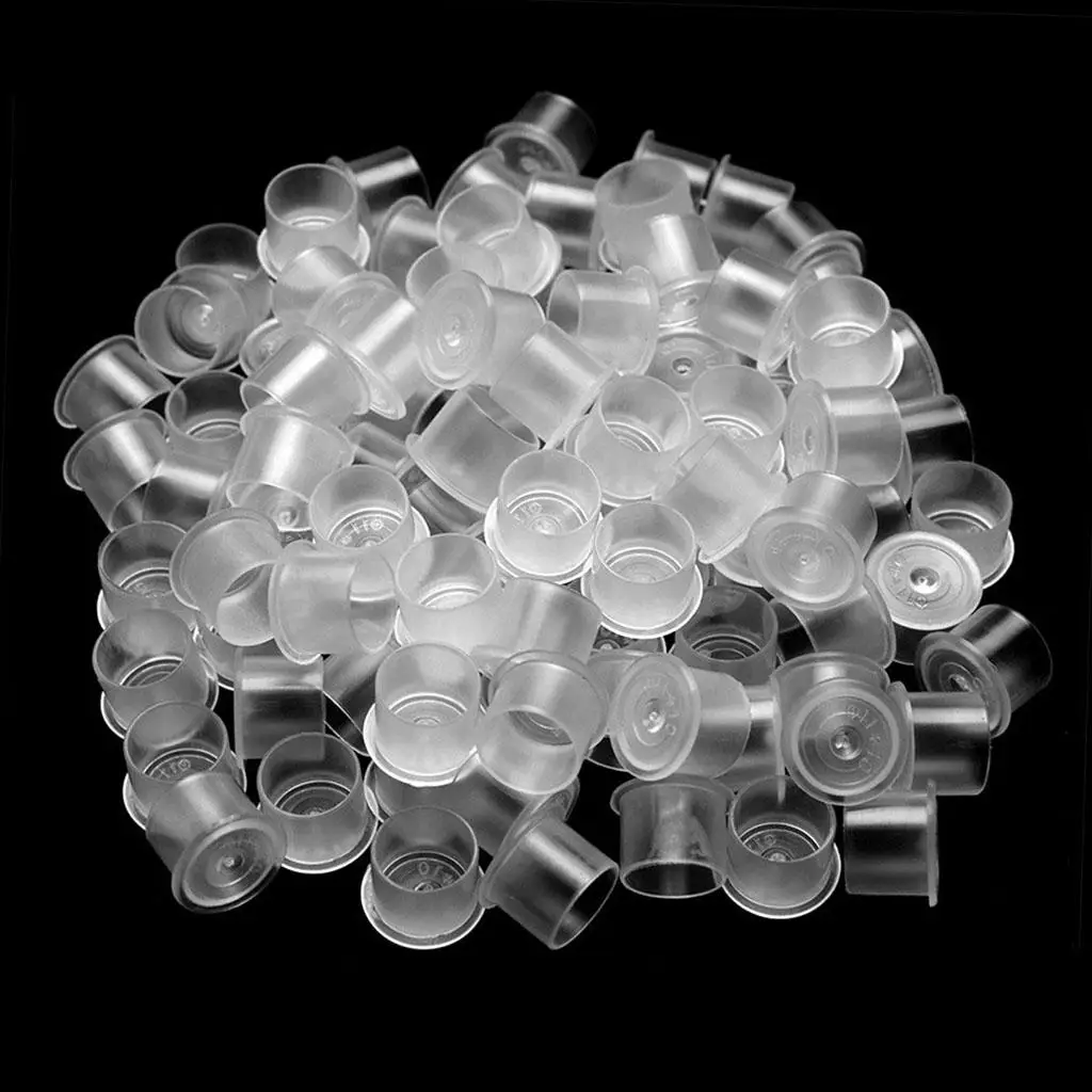 Lot 100 Ink Caps Small/Medium/Large Plastic Cups Holder Supplies