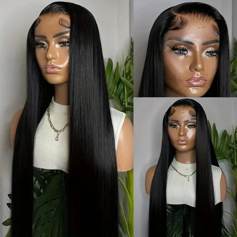 Rosabeauty 40 Inch 13x6 Straight Lace Front Wig Human Hair 13X4 Frontal 5X5 Glueless Ready to Wear Wigs 250% For Women