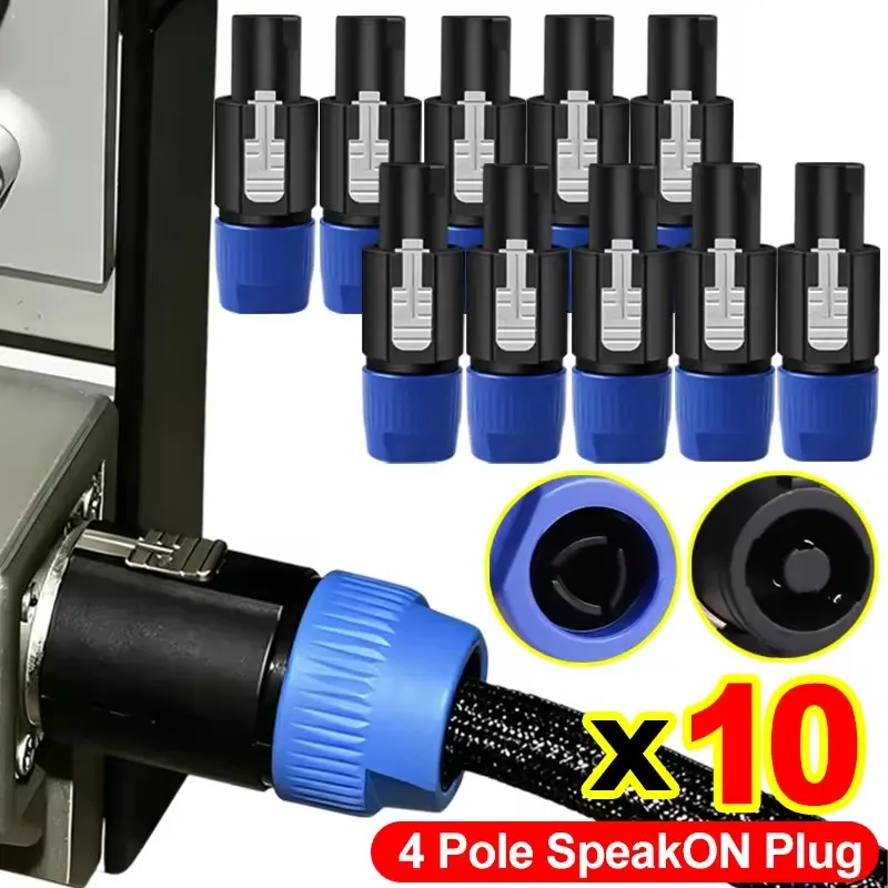 NL4FC Speakon Cable Amplifier Connector Audio Speaker Plug Twist Lock 4 Pole Speaker Plug for Neutrik Speakon NL4FX NLT4X NL2FC