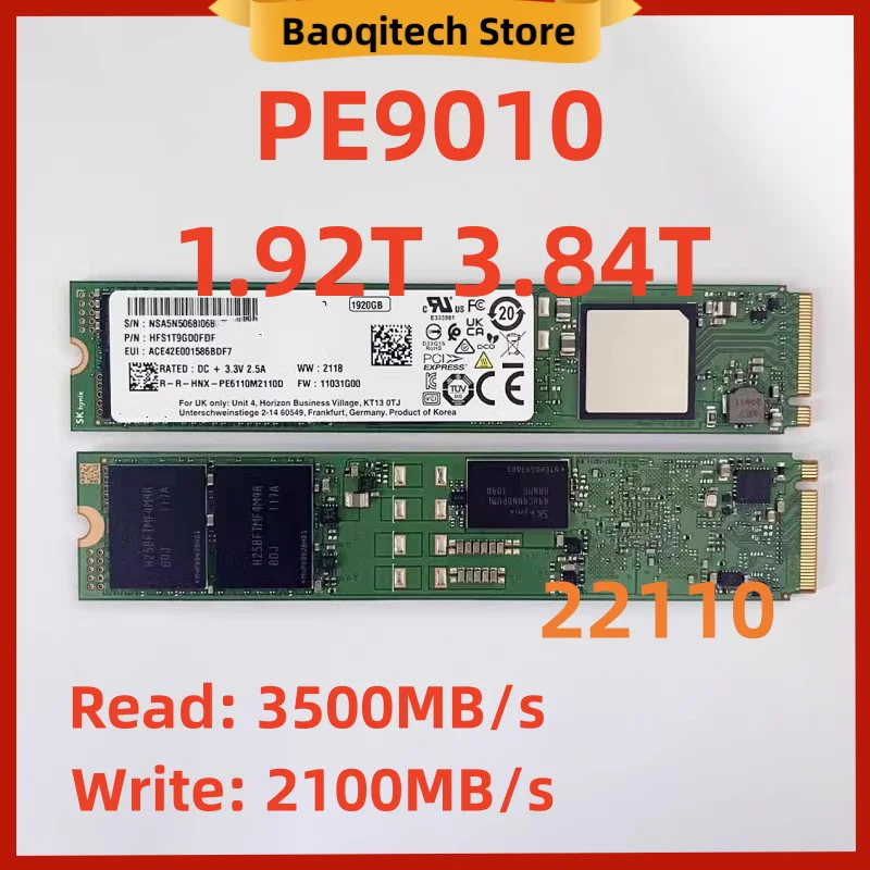 PE9010 1.92 T 3.84T M.2 nvme 22110 PCIe Gen 3.0x4  Enterprise Server Solid State Drive SSD FOR SK Hynix