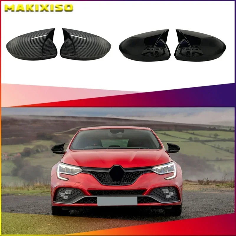 Fledermaus Design Spiegel abdeckung für Megane 4 IV Renault 2012-2017 Autozubehör Klavier schwarz Tuning Auto Sport Fledermaus Design Rs Seite