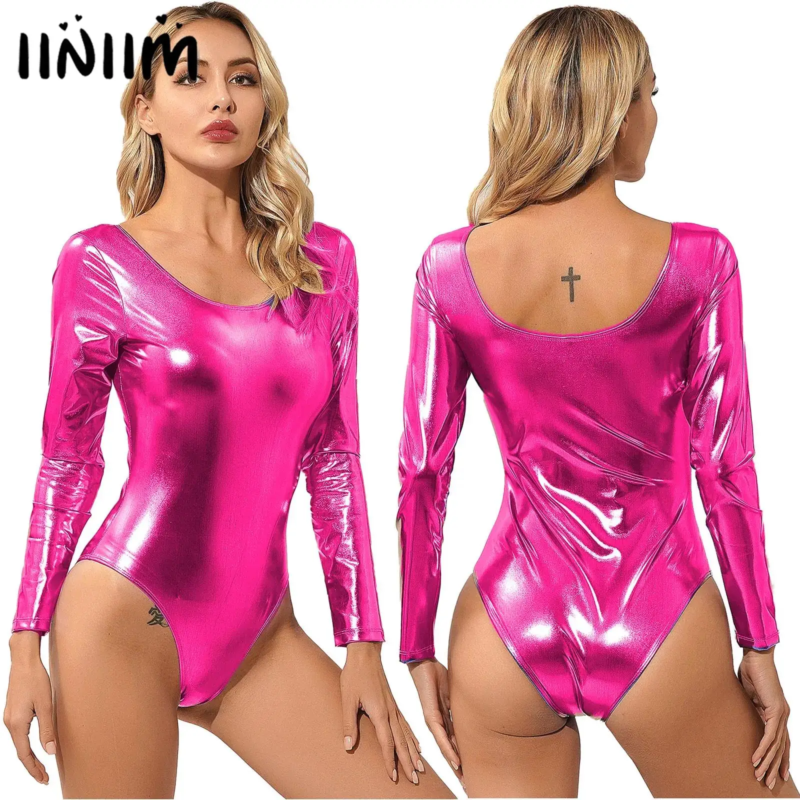 

Women's Shiny Monokini Swimwear Ballet Dancewear Gymnastics Dance Tight Fitting Jumpsuit Body Top Gymnastics Ballet Jersey