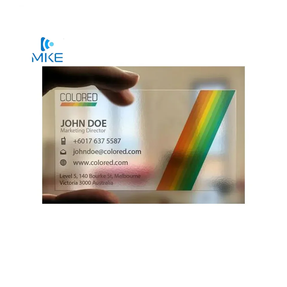 

Изготовленная на заказ печатная прозрачная матовая визитная карточка из ПВХ