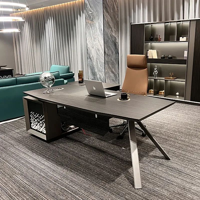 for Office Furniture Light Luxury Desk and Chair Combination High-end Manager Supervisor President Taipan Boss Desk