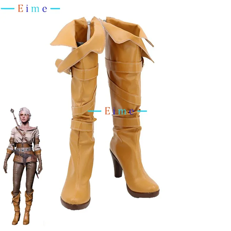 

Обувь для косплея Ciri, обувь из искусственной кожи, карнавальные ботинки на Хэллоуин, Cirilla Fiona, реквизит для косплея, индивидуальный заказ