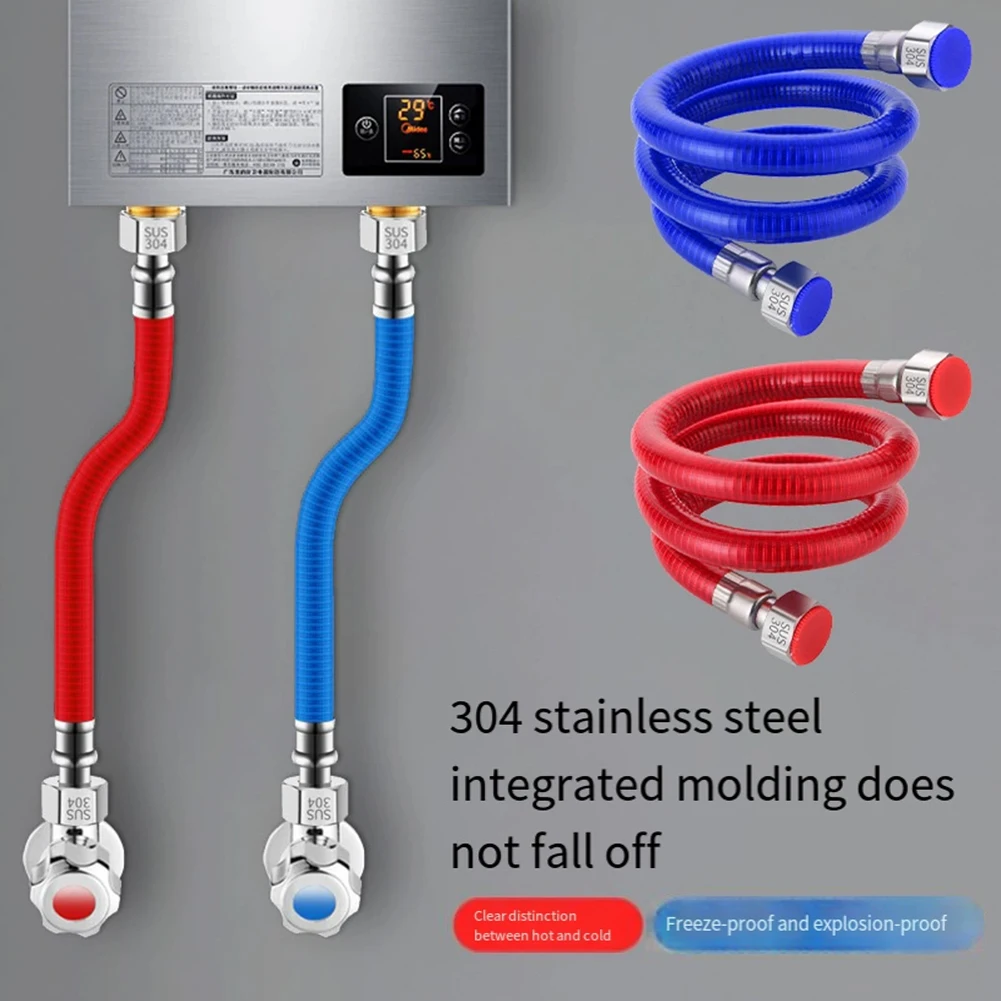 Flexible Inlet Water Hose for Hot and Cold Water Heaters Made from 304 Stainless Steel with Easy Connection Features