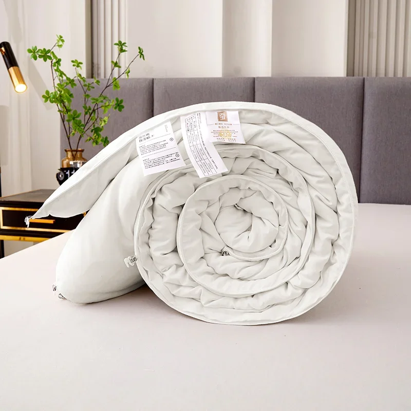 100% Natural Silk Comforter Summer Autumn Luxury 6A Mulberry Silk Duvet Thin Quilts for Bed Single Double Bedding Blanket