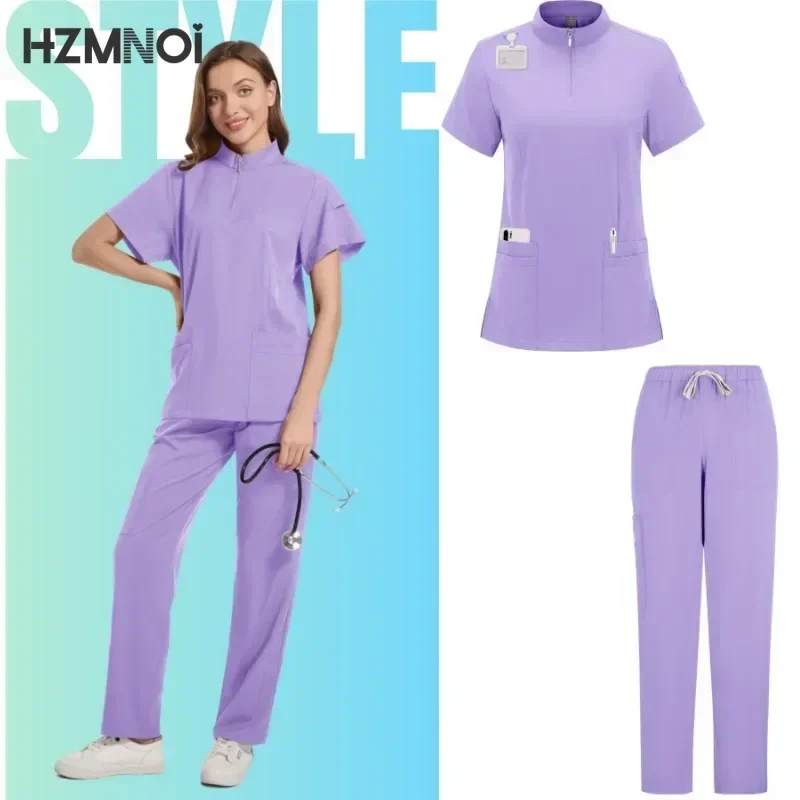 Kobiety Scrubs Akcesoria pielęgniarskie Mundur medyczny Unisex Slim Fit Komfort Kliniczne kobiety Sala operacyjna Mundur roboczy Kombinezon do