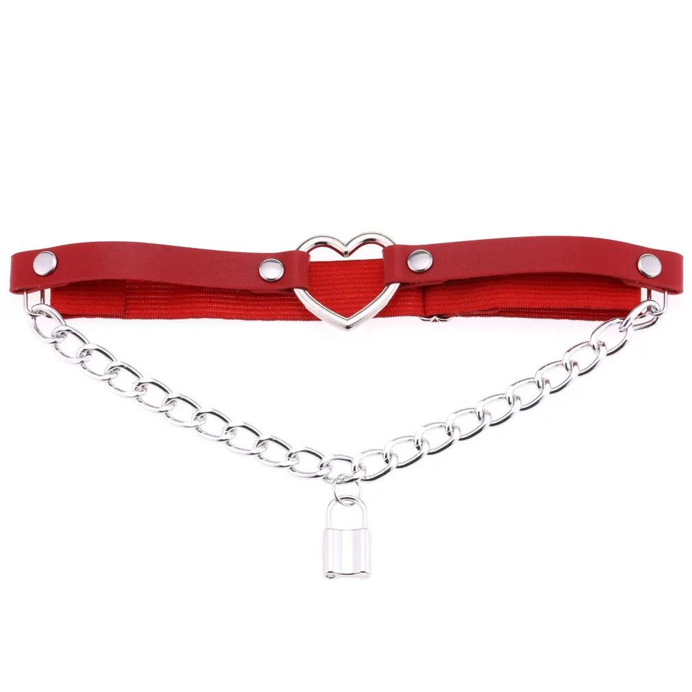 أربطة للفخذ على شكل قلب ، أزياء بانك قوطية ، جاذبية جنسية فردية ، روك أند رول ، كورتكس لوك ، تحول عالٍ