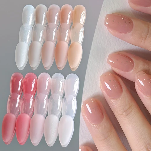 BORN PRETTY-esmalte de uñas de Gel de gelatina, 10ml, rosa, desnudo, transparente, Color de piel, UV LED, Jade, barniz semipermanente para decoración de uñas