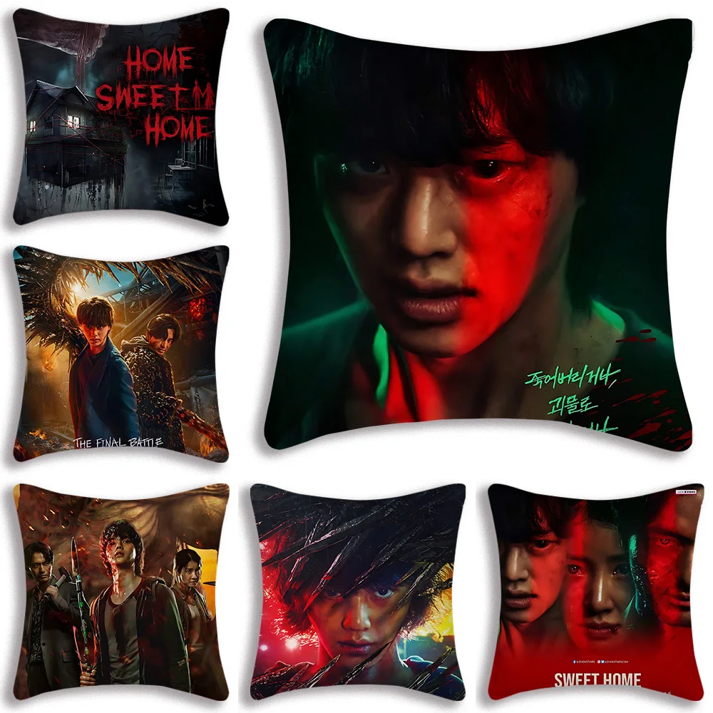 S-Sweet H-Home Hot TV Series Pillow Covers Cartoon Sofa Decorative Home Double-sided Printing Short Plush Cute Cushion Cover