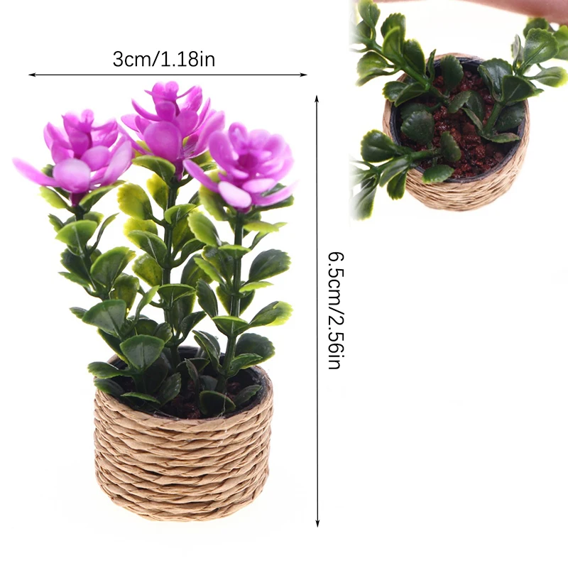 1/12 Puppenhaus Simulation Mini Blume Topf Modell Puppe Topfpflanzen Dekoration Micro Landschaft Garten Bonsai Ornament
